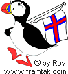 Puffin with Faroese flag