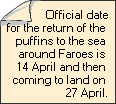 Return of the Puffins