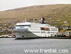 The Faroese ferry Norrøna in Runavík - the ferry sails to: Iceland, Norway, Shetland and Denmark
